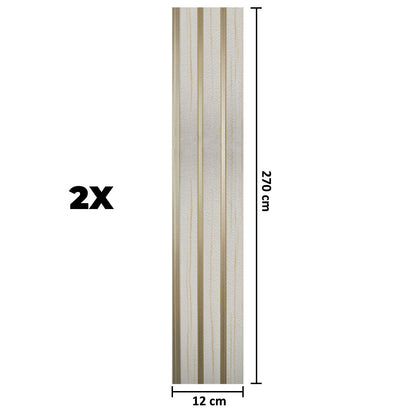 Set 2 panouri decorative, riflaj, polimer rigid, Naimeed D5479, 270x12x1cm, Alb/Auriu