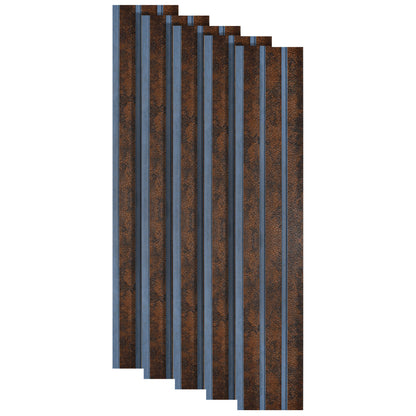 Set 5 panouri decorative, riflaj, polimer rigid, Naimeed D5480, 270x12x1cm, Maro/Albastru