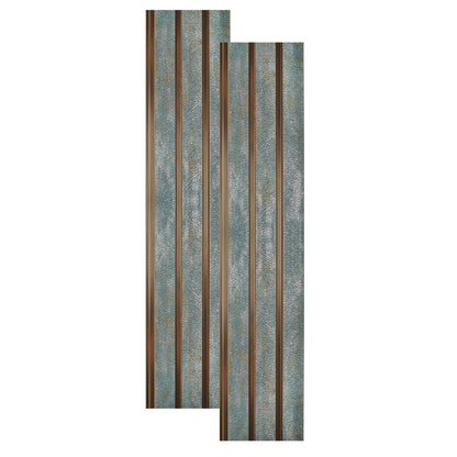 Set 2 panouri decorative, riflaj, polimer rigid, Naimeed D5481, 270x12x1cm, Verde/Auriu