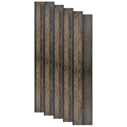 Set 5 panouri decorative, riflaj, polimer rigid, Naimeed D5484, 270x12x1cm, Maro