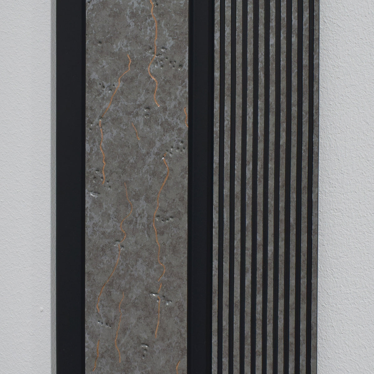 Set 5 panouri decorative, riflaj, polimer rigid, Naimeed D5485, 270x12x1cm, Gri