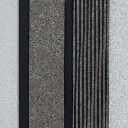 Set 5 panouri decorative, riflaj, polimer rigid, Naimeed D5485, 270x12x1cm, Gri