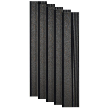 Set 5 panouri decorative, riflaj, polimer rigid, Naimeed D5485, 270x12x1cm, Gri