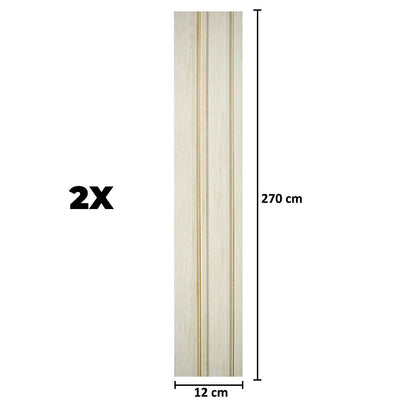 Set 2 panouri decorative, riflaj, polimer rigid, Naimeed D5491, 270x12x1cm, Alb