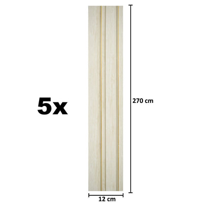 Panou decorativ, riflaj, polimer rigid, Naimeed D5491, 270x12x1cm, Alb