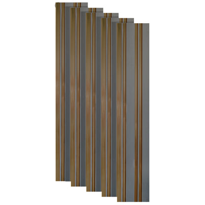 Set 5 panouri decorative, riflaj, polimer rigid, Naimeed D5493, 270x12x1cm, Gri/Auriu