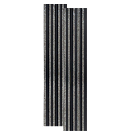 Set 2 panouri decorative, riflaj, polimer rigid, Naimeed D5494, 270x12x1cm, Negru/Gri