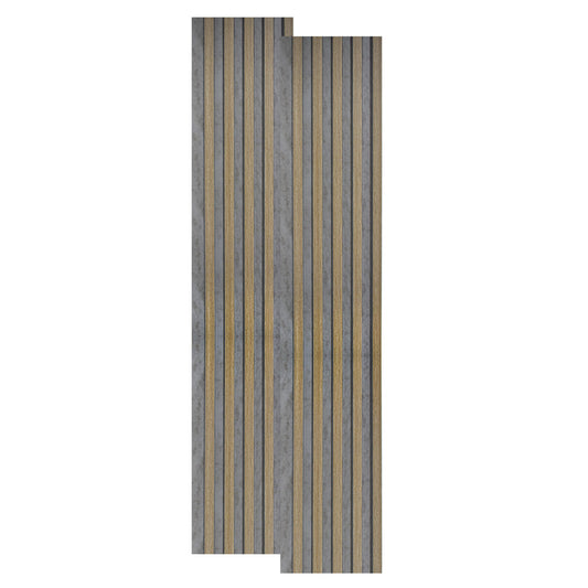 Set 2 panouri decorative, riflaj, polimer rigid, Naimeed D5495, 270x12x1cm, Gri/Maro