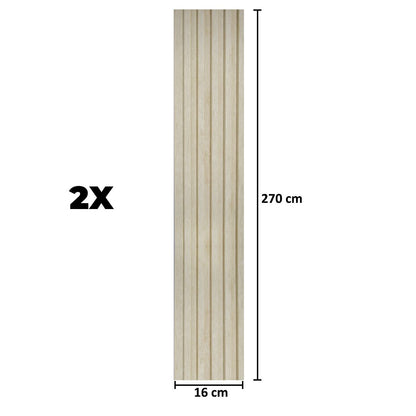 Set 2 panouri decorative, riflaj, polimer rigid, Naimeed D5496, 270x12x1cm, Crem