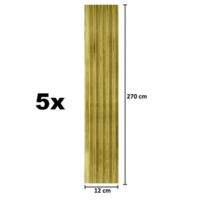 Set 5 panouri decorative, riflaj, polimer rigid, Naimeed D5498, 270x12x1cm, Auriu