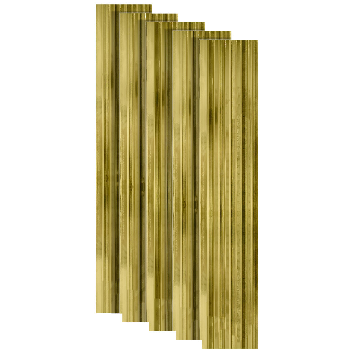 Set 5 panouri decorative, riflaj, polimer rigid, Naimeed D5498, 270x12x1cm, Auriu