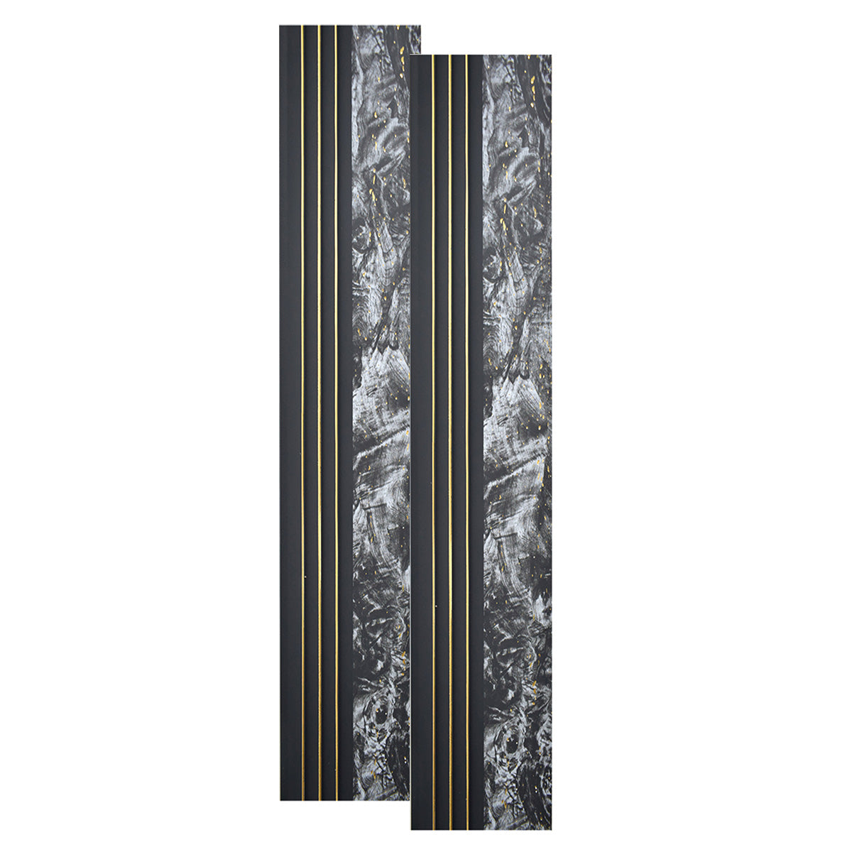 Set 2 panouri decorative, riflaj, polimer rigid, Naimeed D5499, 270x16x1cm, Negru
