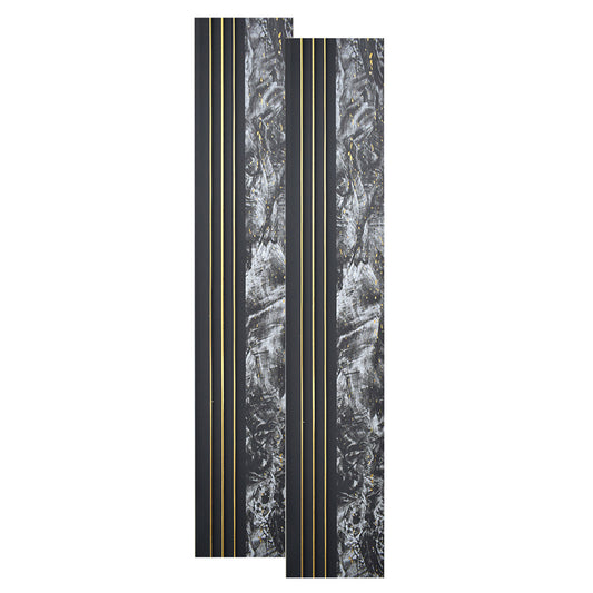 Set 2 panouri decorative, riflaj, polimer rigid, Naimeed D5499, 270x16x1cm, Negru