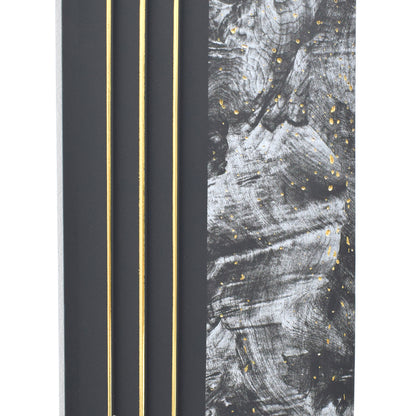 Set 5 panouri decorative, riflaj, polimer rigid, Naimeed D5499, 270x16x1cm, Negru