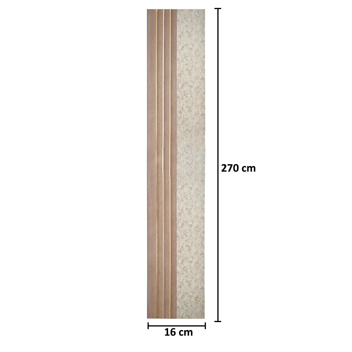 Panou decorativ, riflaj, polimer rigid, Naimeed D5500, 270x16x1cm, Crem deschis