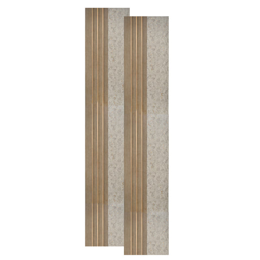 Set 2 panouri decorative, riflaj, polimer rigid, Naimeed D5501, 270x16x1cm, Crem inchis
