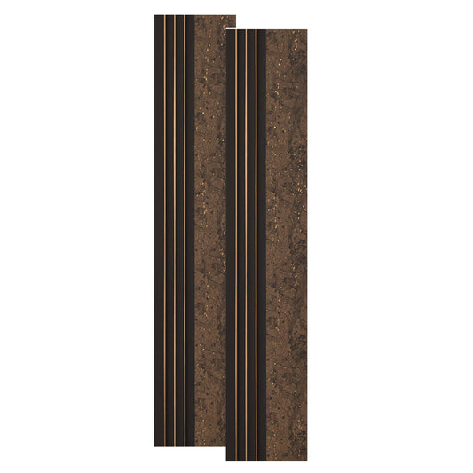 Set 2 panouri decorative, riflaj, polimer rigid, Naimeed D5502, 270x16x1cm, Maro