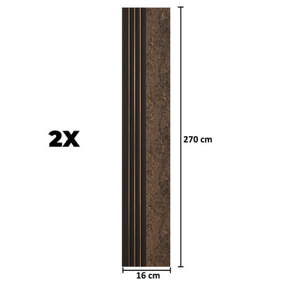 Set 2 panouri decorative, riflaj, polimer rigid, Naimeed D5502, 270x16x1cm, Maro