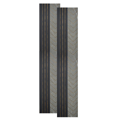 Set 2 panouri decorative, riflaj, polimer rigid, Naimeed D5503, 270x16x1cm, Gri