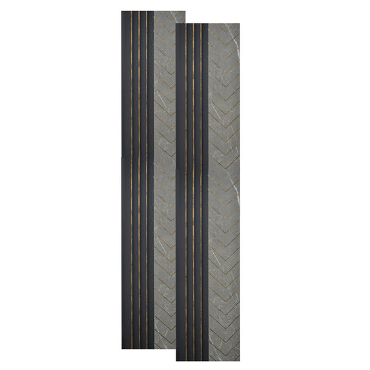 Set 2 panouri decorative, riflaj, polimer rigid, Naimeed D5503, 270x16x1cm, Gri