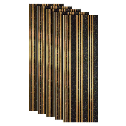 Set 5 panouri decorative, riflaj, polimer rigid, Naimeed D5504, 270x30x0.5cm, Negru/Auriu - 221.ro