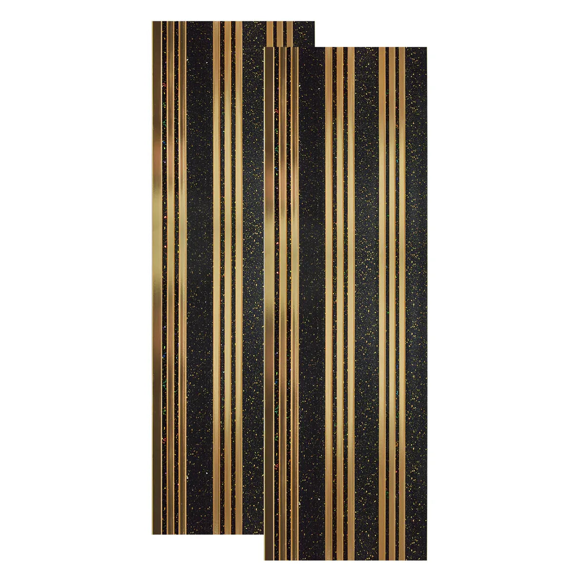 Set 5 panouri decorative, riflaj, polimer rigid, Naimeed D5504, 270x30x0.5cm, Negru/Auriu - 221.ro