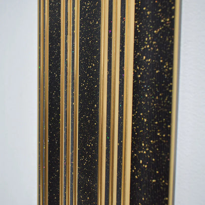 Set 5 panouri decorative, riflaj, polimer rigid, Naimeed D5504, 270x30x0.5cm, Negru/Auriu - 221.ro