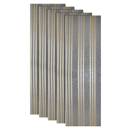 Set 5 panouri decorative, riflaj, polimer rigid, Naimeed D5507, 270x30x0.5cm, Gri/Auriu