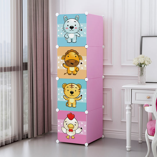 Dulap Modular Copii, 4 Usi, D5523, Roz
