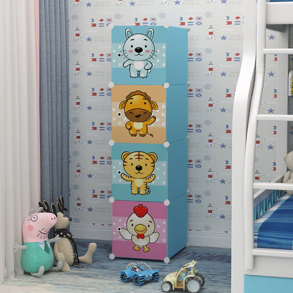 Dulap Modular Copii, 4 Usi, D5524, Albastru