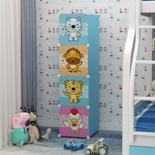 Dulap Modular Copii, 4 Usi, D5524, Albastru