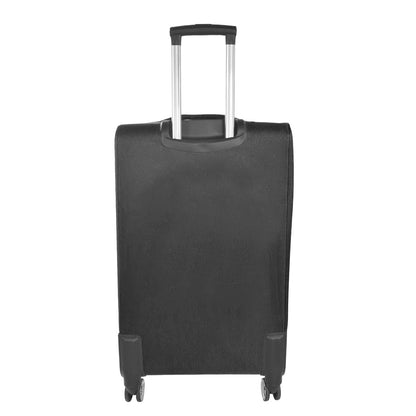 Set 3 trolere voiaj, Naimeed D5592, 4 roti duble 360 grade, material textil, inchidere cifru, Negru