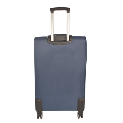 Set 3 trolere voiaj, Naimeed D5593, 4 roti duble 360 grade, material textil, inchidere cifru, Albastru