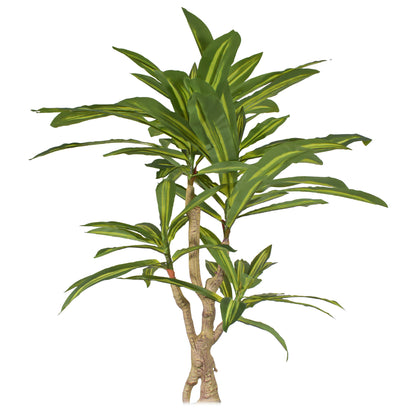 Planta artificiala, Dracaena fara ghiveci, Naimeed D5602, 120x85 cm, Verde/Galben