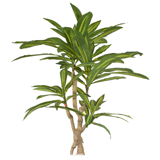 Planta artificiala, Dracaena fara ghiveci, Naimeed D5602, 120x85 cm, Verde/Galben