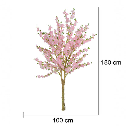 Copac artificial, Cires (Sakura) fara ghiveci, Naimeed D5603, 180x100 cm, Roz