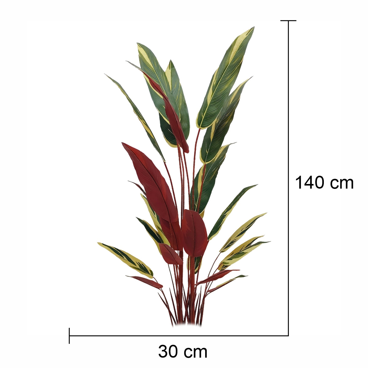 Planta artificiala, Stromanthe Sanguinea fara ghiveci, Naimeed D5619, 140x30 cm, Galben