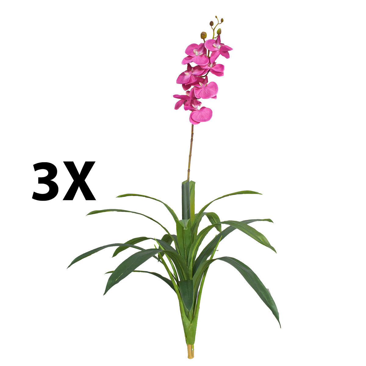 Floare artificiala, Orhidee molie fara ghiveci, Naimeed D5621, 100x84 cm, Roz