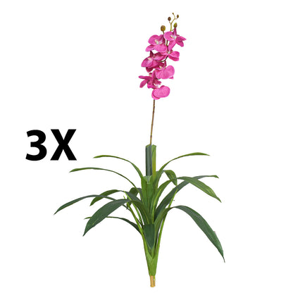 Floare artificiala, Orhidee molie fara ghiveci, Naimeed D5621, 100x84 cm, Roz