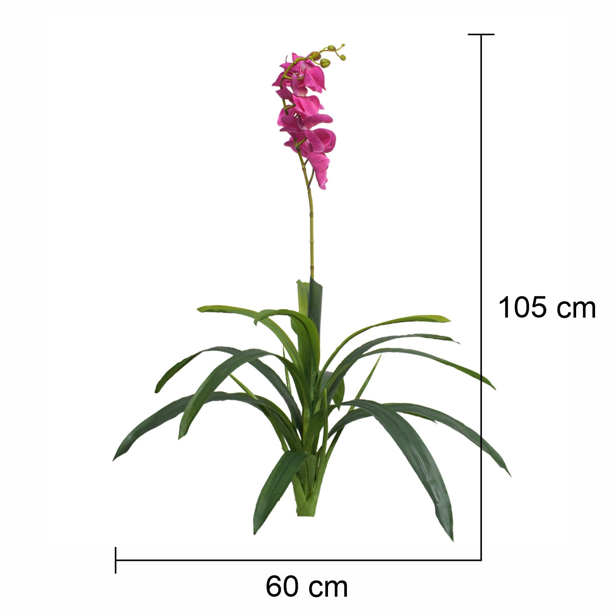 Floare artificiala, Orhidee fara ghiveci, Naimeed D5623, 105x60 cm, Roz