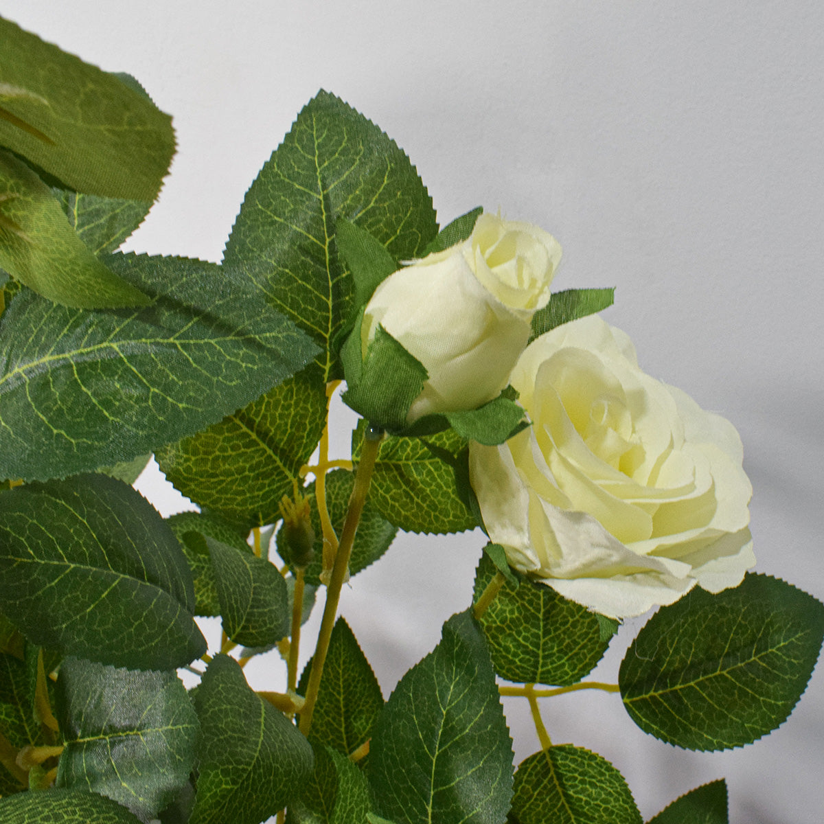 Floare artificiala, Trandafir fara ghiveci, Naimeed D5625, 75x54 cm, Alb