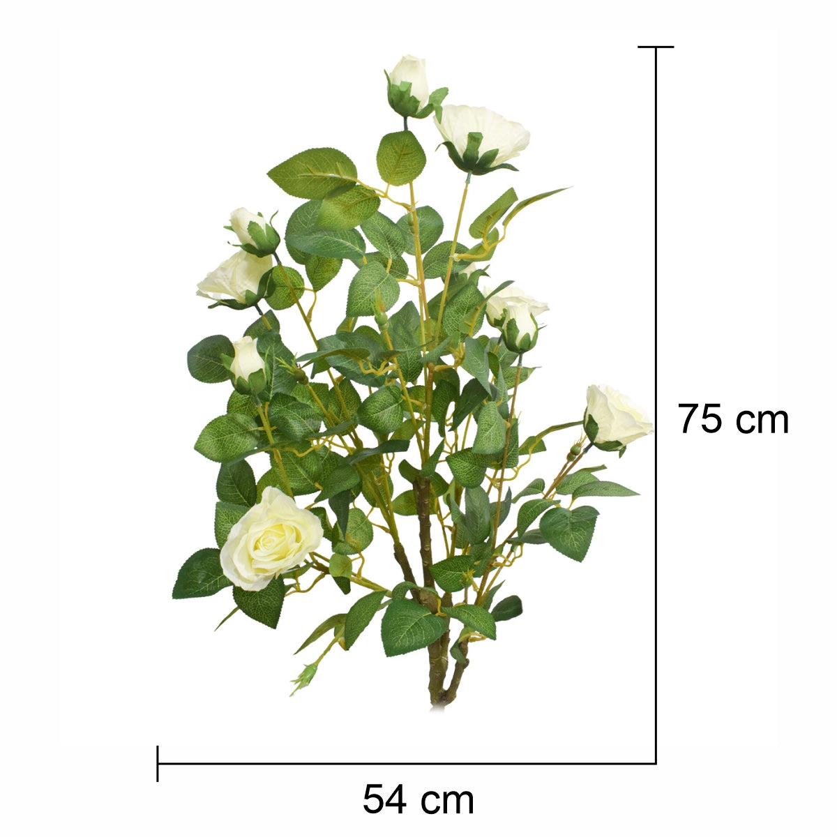 Floare artificiala, Trandafir fara ghiveci, Naimeed D5625, 75x54 cm, Alb