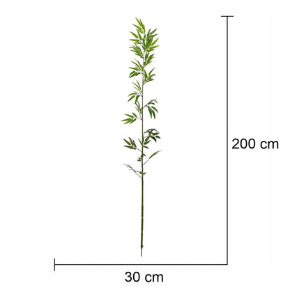 Crenguta decorativa cu frunze,bambus , Naimeed D5637, 200x30 cm, Verde