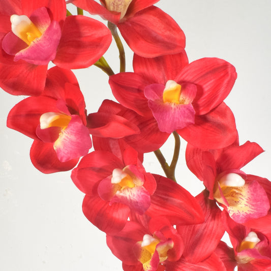 Floare artificiala, Orhidee fara ghiveci, Naimeed D5639, 130x80 cm, Rosu