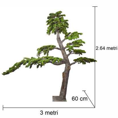 Copac artificial, Bonsai fara ghiveci, Naimeed D5647, 300x264x60 cm, Verde