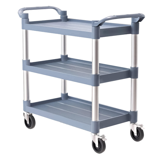 Carucior servire, 3 rafturi, Naimeed D5656, roti 360, sistem de blocare, manere ergonomice, 84x49x104cm, 75kg, Albastru