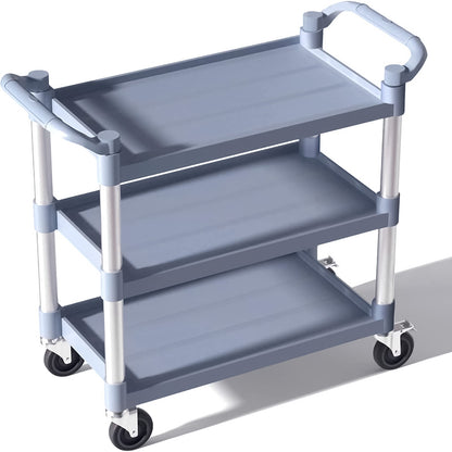 Carucior servire, 3 rafturi, Naimeed D5656, roti 360, sistem de blocare, manere ergonomice, 84x49x104cm, 75kg, Albastru