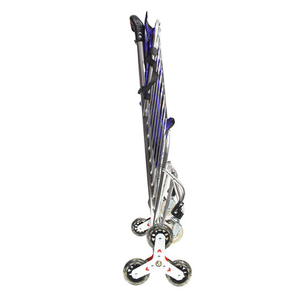 Carucior de piata pliabil, din aluminiu, Naimeed D5665, 8 roti silentioase, 30 L, 47x38x90cm, 20kg, Mov