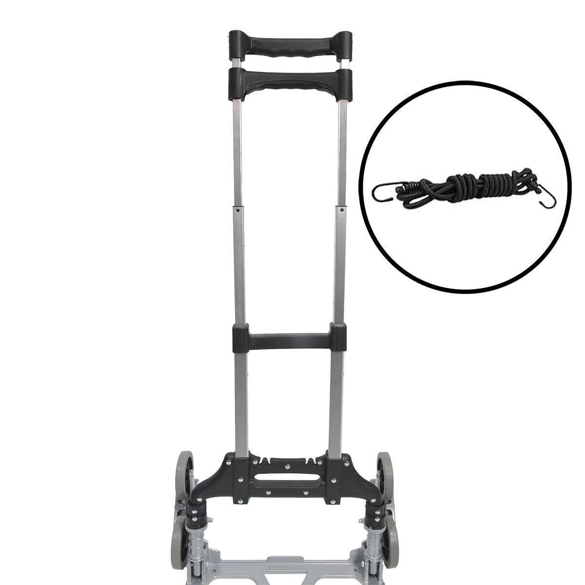 Carucior marfa cu platforma, Naimeed D5668, pliabil, inaltime reglabila, 6 roti silentioase, 47x46x100cm, 50kg,  Negru