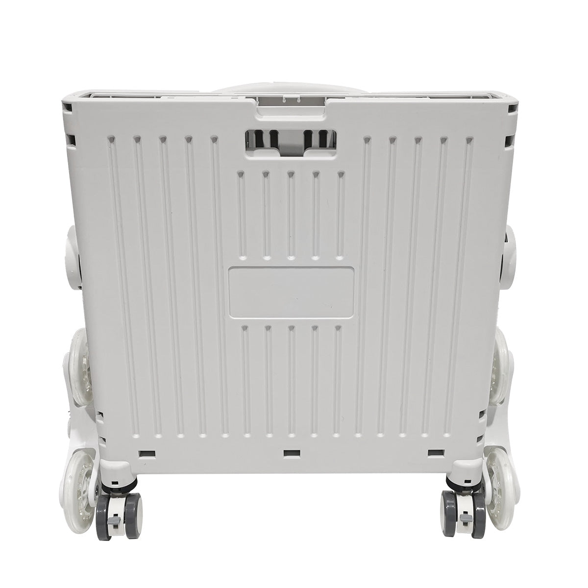 Carucior pliabil, Naimeed D5674, 8 roti, sistem blocare si rulare lina, maner extensibil, capac retractabil, 45L, 30kg, 43x40x48cm, Alb